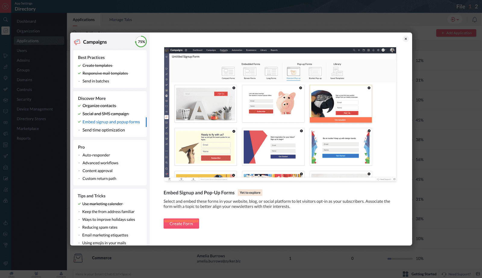 Zoho One - Early Preview of App Adoption and Feature Discovery
