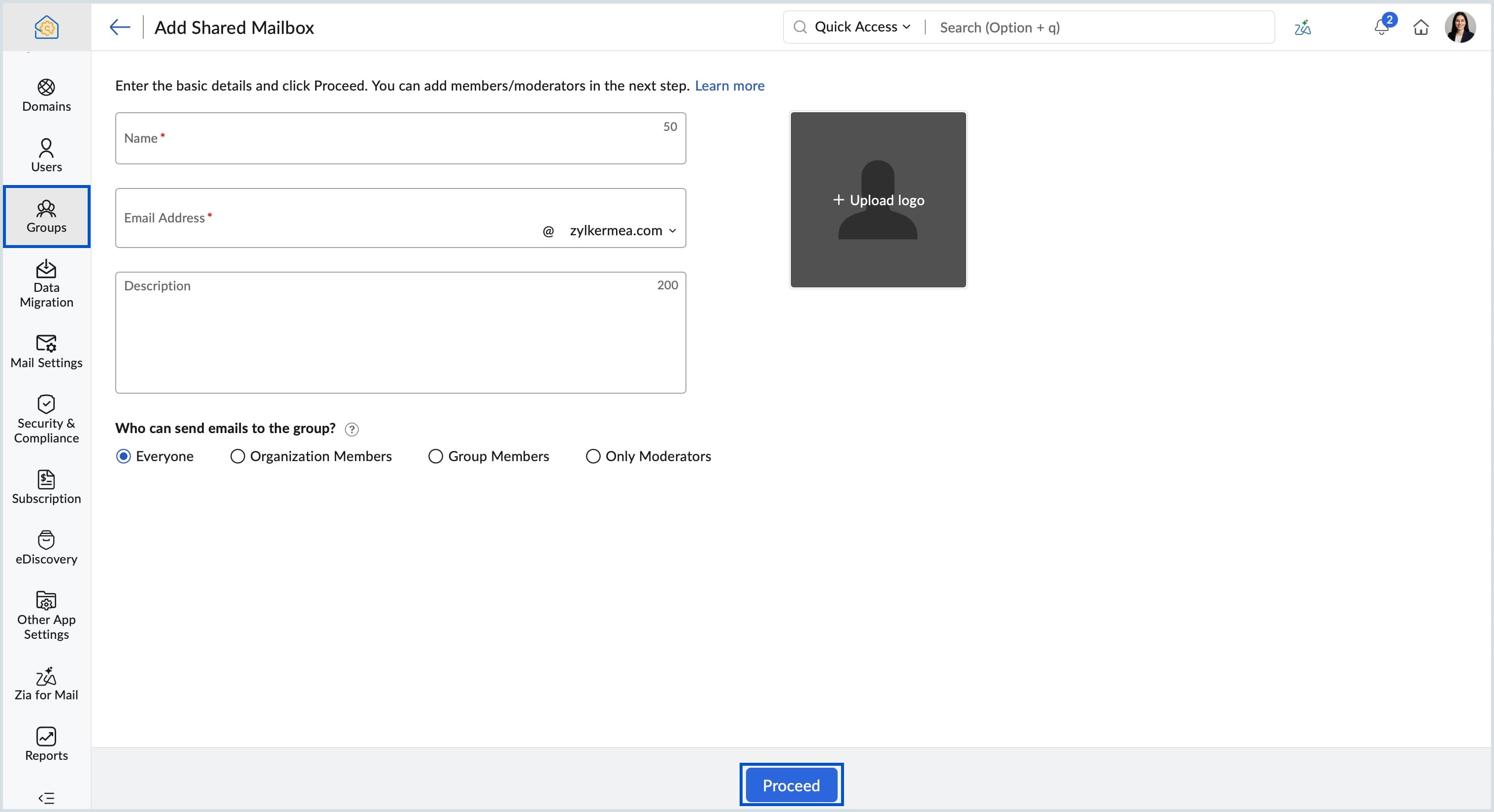 Zoho Mail - Shared Mailbox for Team Email Management