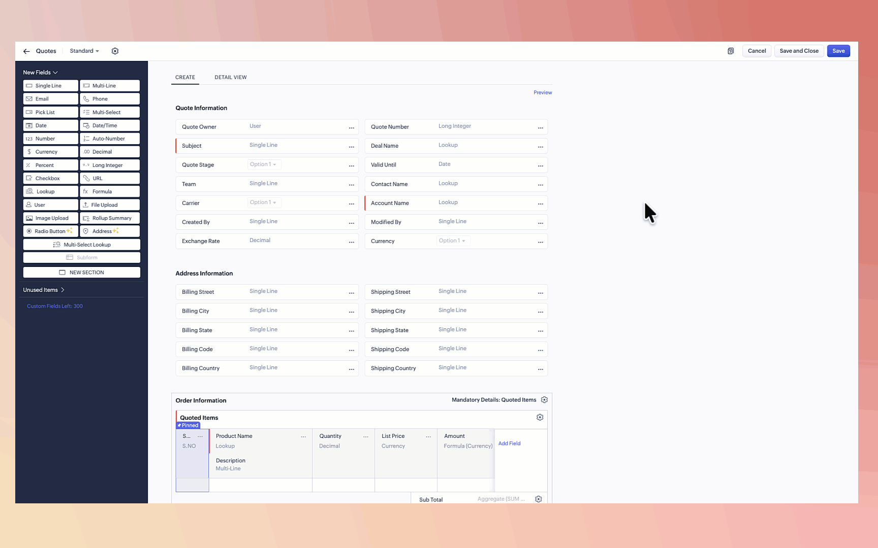 Zoho CRM - Draft Quotes, Sales Orders, and Invoices for Services