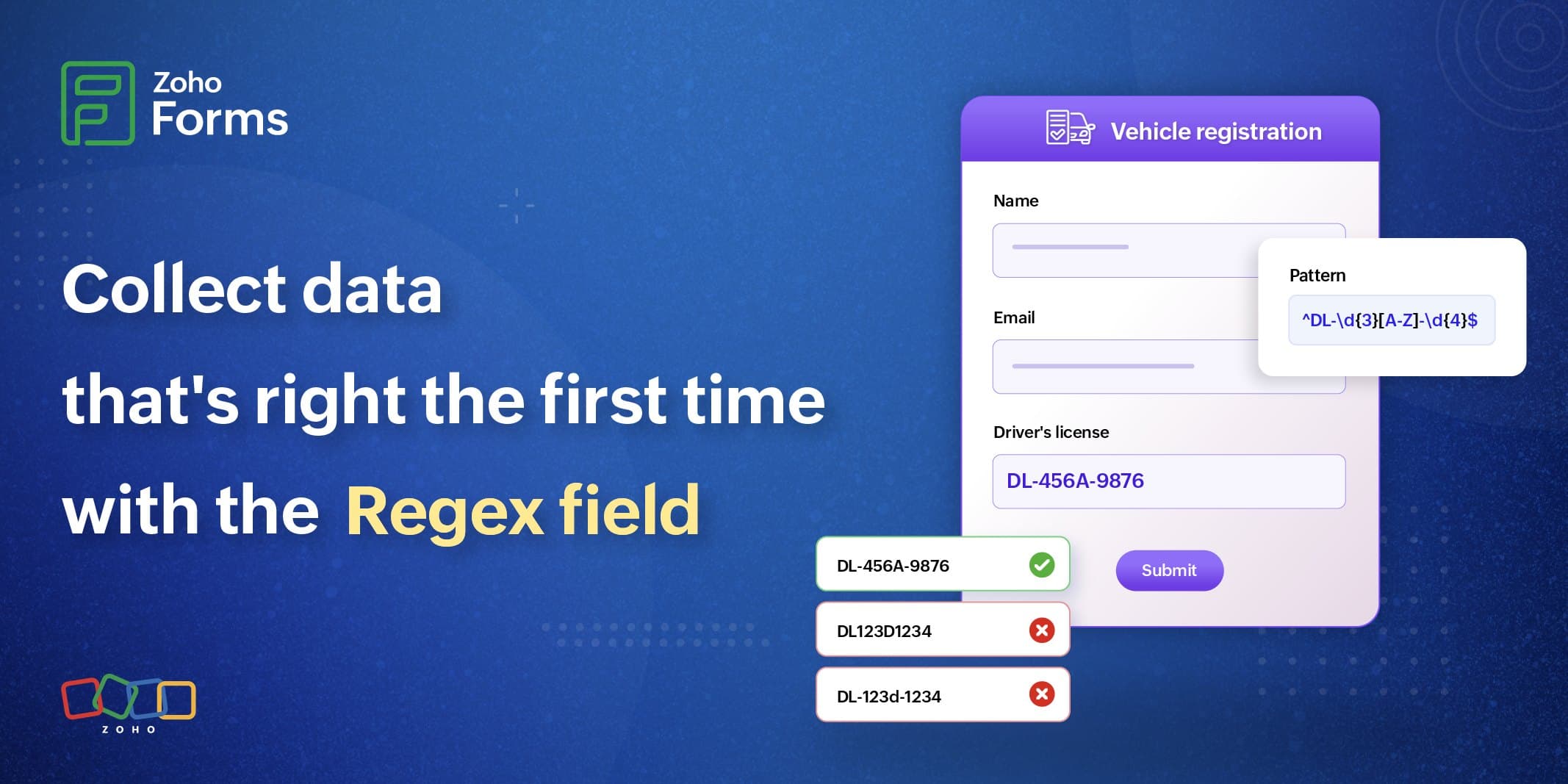 Zoho Forms - Regex Field for Structured Data Validation
