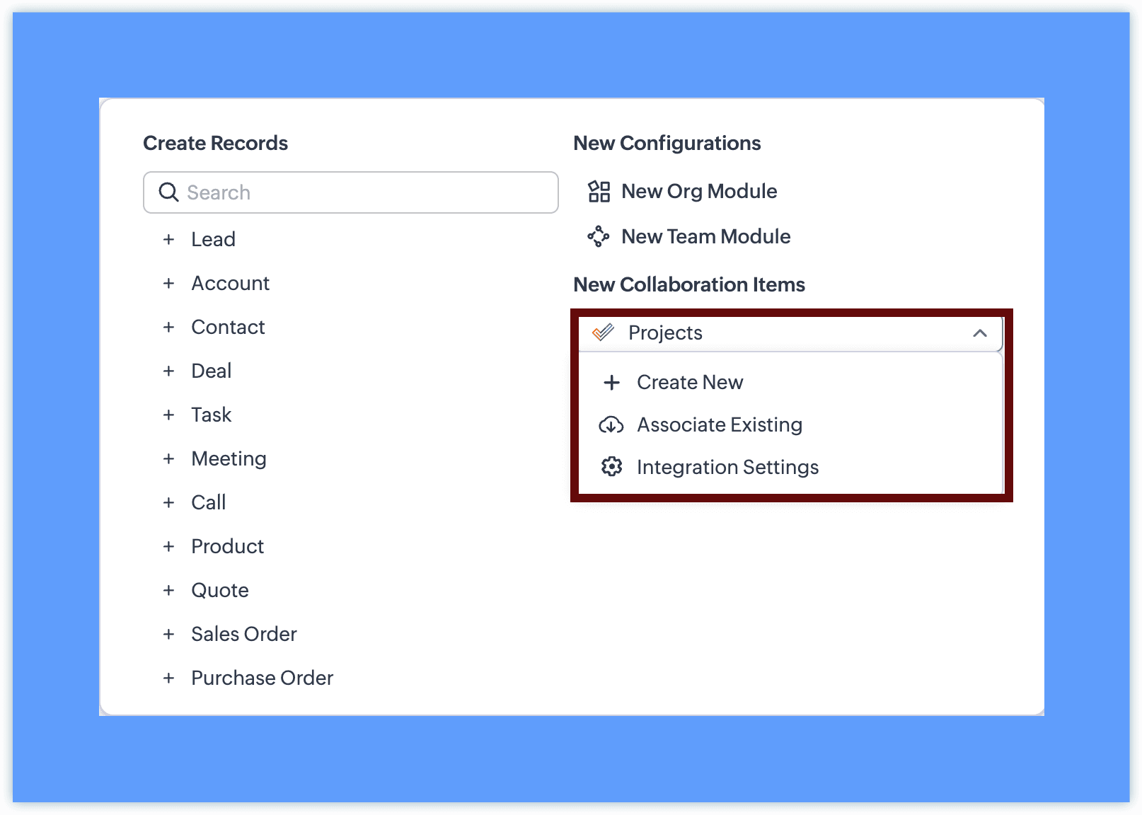 Zoho CRM - Zoho Projects Now Available Inside Teamspaces