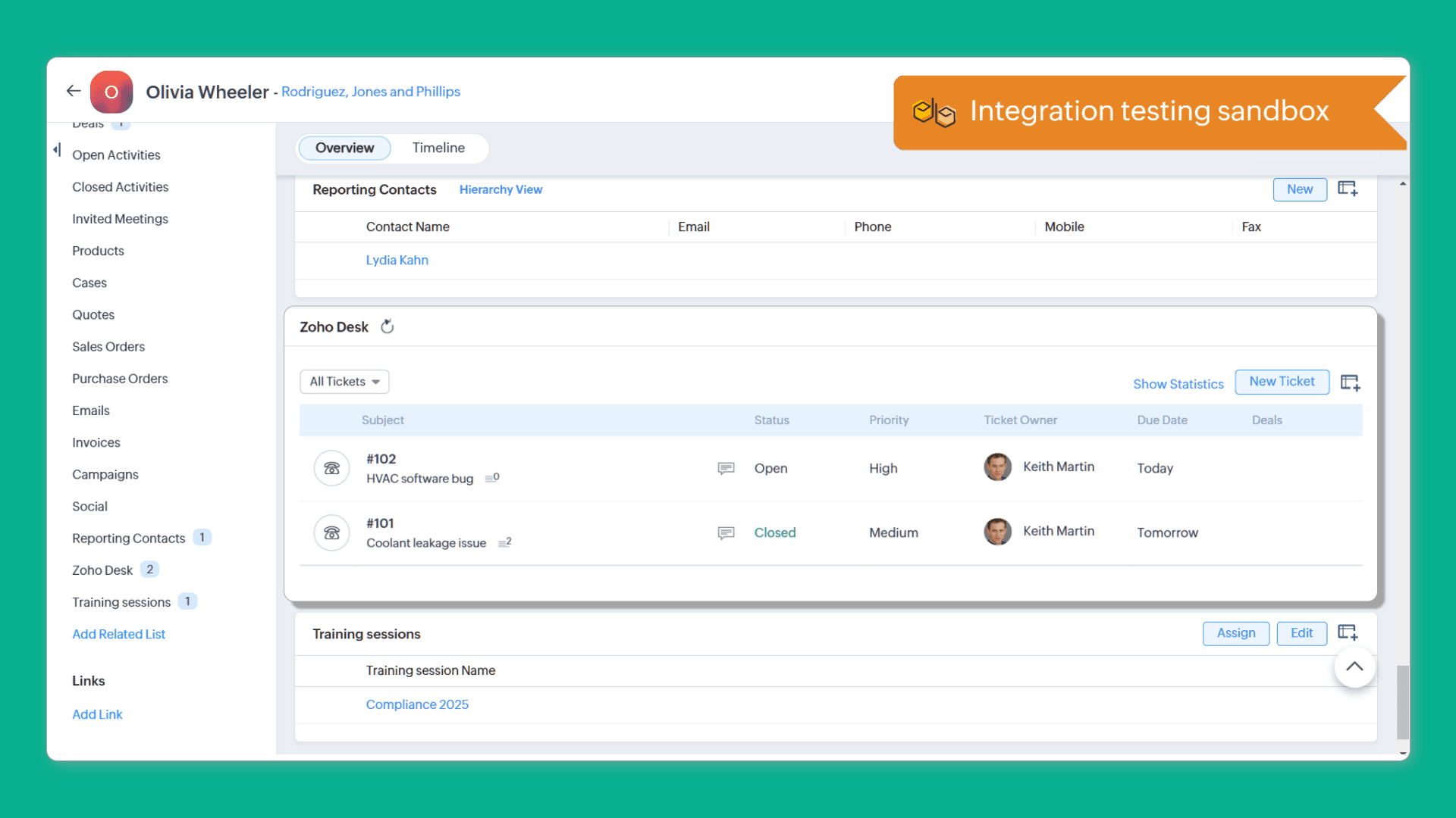 Zoho CRM - Sandbox Support for Zoho Desk Integration