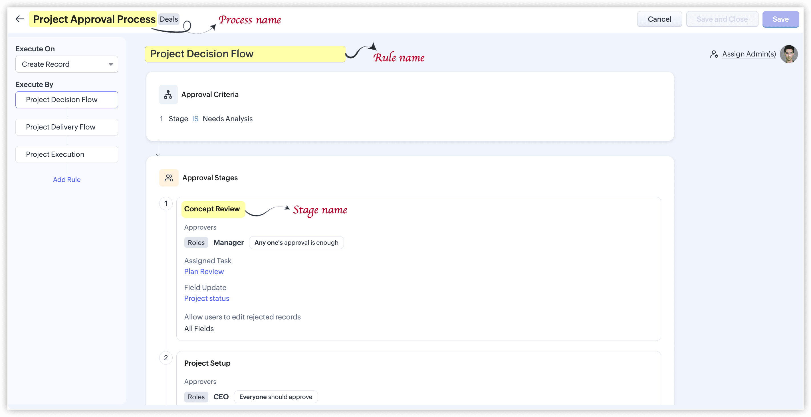 Zoho CRM - More Flexible Approval Process Configuration