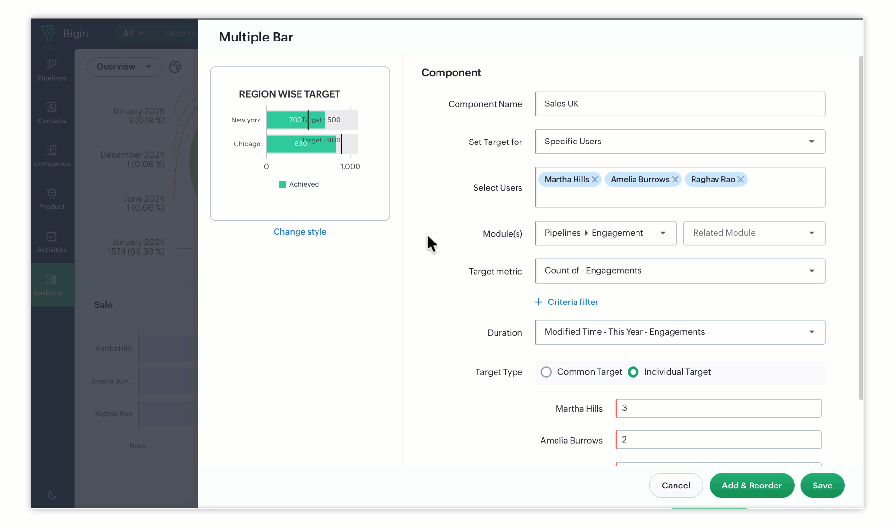Bigin - Dashboard Enhancements for Stage History and Associated Products