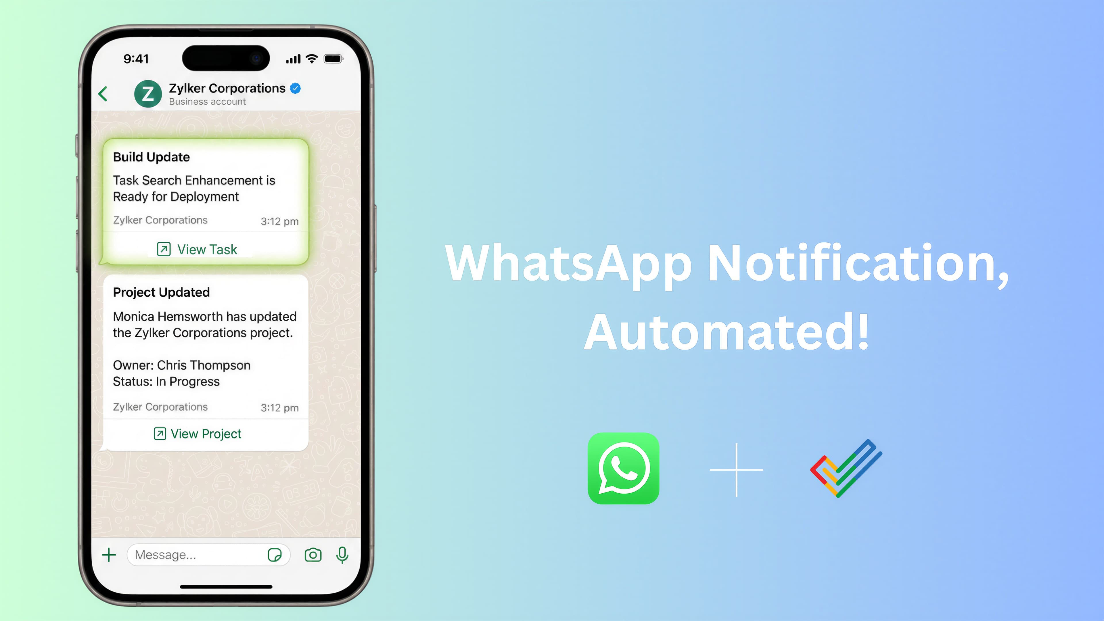 Zoho Projects - WhatsApp Business Integration
